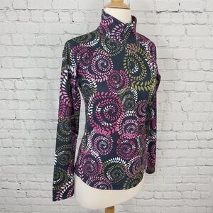 Athleta Front Zip Spiral Pullover top S